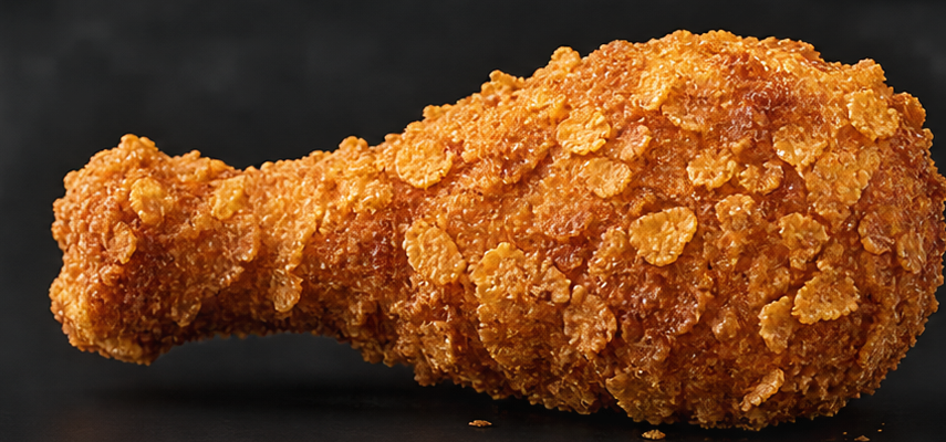 Crunchy chicken-shaped ice cream dessert